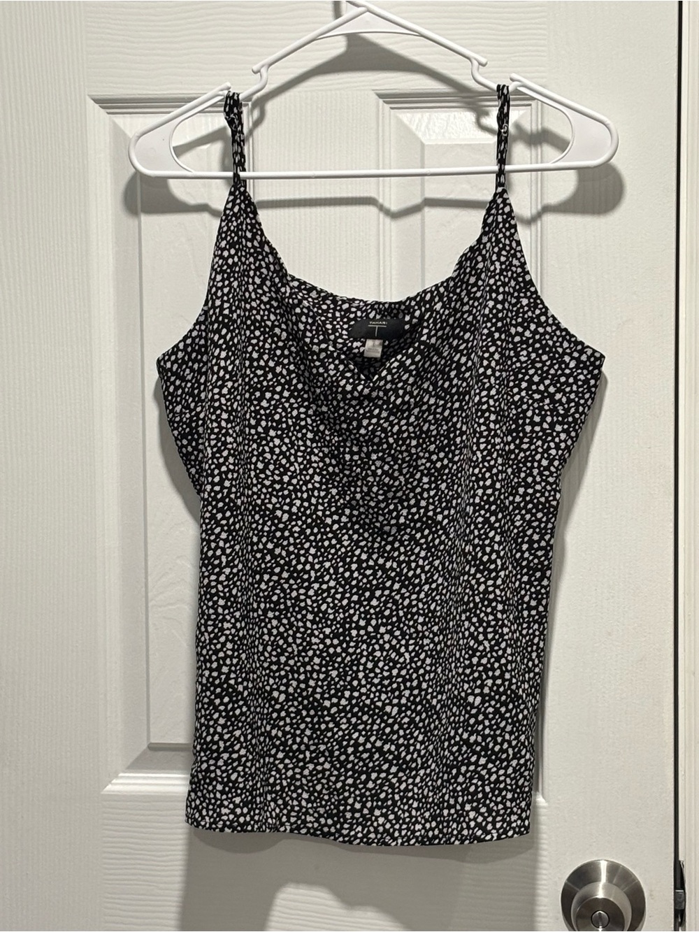 Tahari Black and White Printed Cowl Neck Camisole - Picture 2 of 10